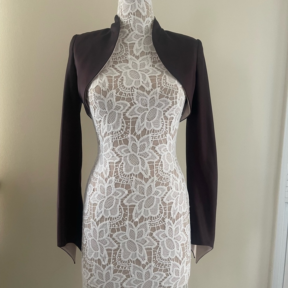 David’s Bridal bolero jacket brown,size 4,used